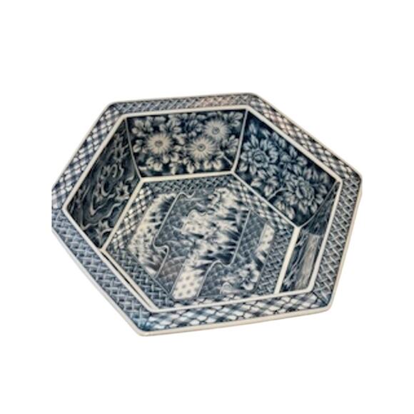 Japanese Chinoiserie Bowl Blue & White Porcelain Matcha Tea Ceremonial Fukagawa - Picture 4 of 12